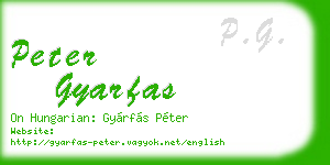 peter gyarfas business card
